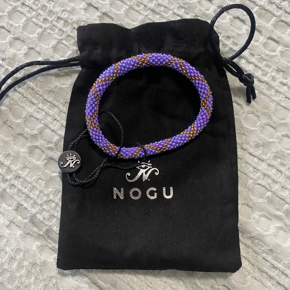 NOGU Purple and Gold Beaded Bracelet